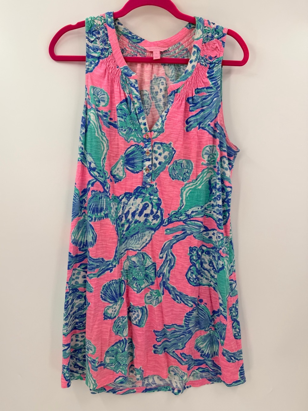 Lilly Pulitzer Essie Barefoot Princess Shell Print Dress Large - Picture 2 of 6